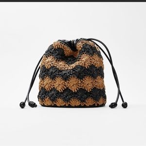 ZARA COMBINATION WOVEN BUCKET BAG
